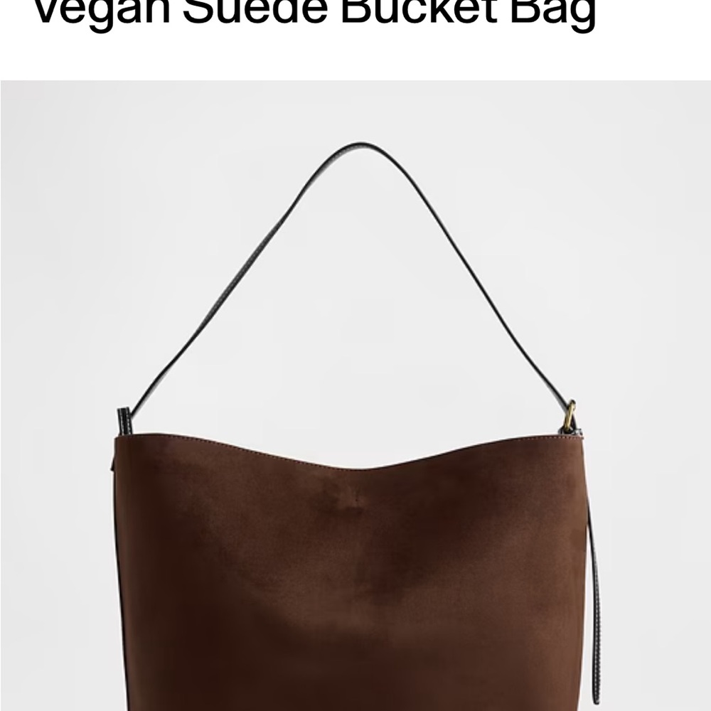 GAP Brown Vegan Suede Bucket Hobo Bag